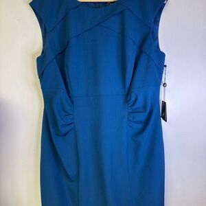 Adrianna Papell Blue Midi Dress 14W NWT